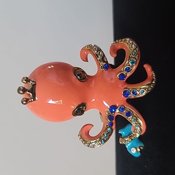Vintage! BETSEY JOHNSON Jewels Of The Sea Collection Octopus Ring. 7.5 - Picture 3 of 8